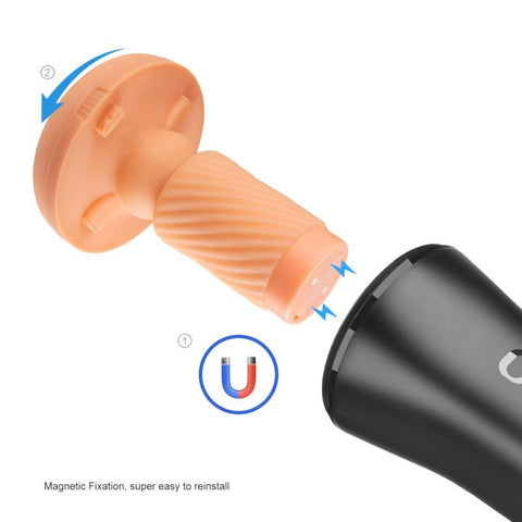 Inscup 3 (Black) – Automatic Masturbator With Thrusting and 360° Circular Contraction Functions Strokers - Premium