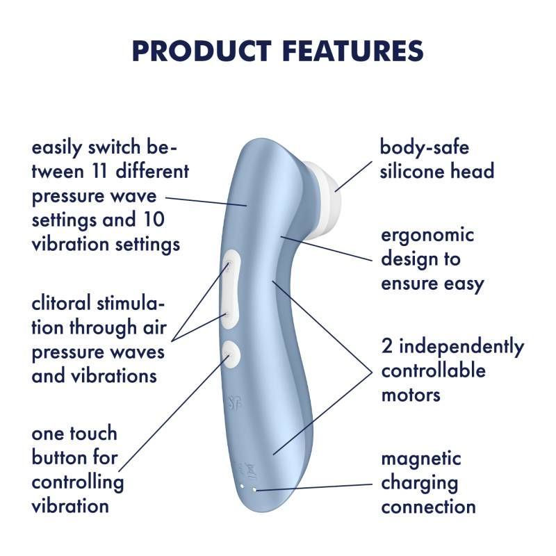 Satisfyer Pro 2 Plus G2 Clitoral Stimulator Blue > Sex Toys For Ladies > Air Pulsation