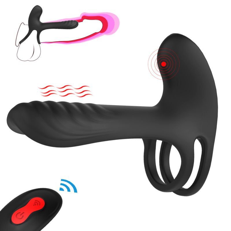 Frank Remote Control Vibrating Penis Shaft and Clit Stimulator – USB Rechargeable Enhancer Black > Sex Toys > Couples Toys Main image