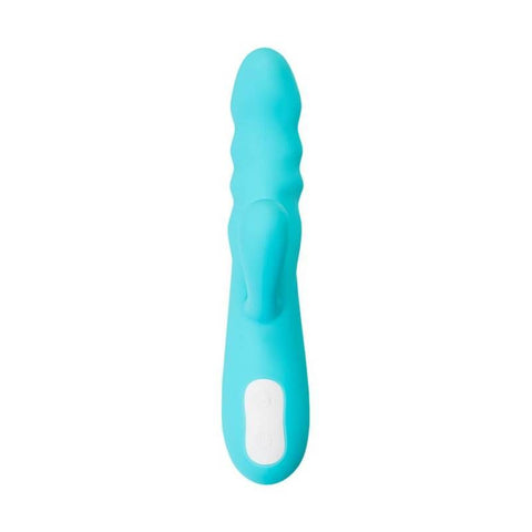 JOS Merry Swirl Rotating Shaft Rabbit Vibrator Blue 20.7cm VIBRATORS-RABBIT