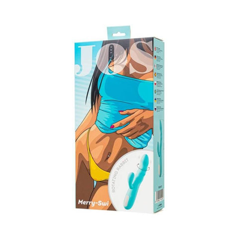 JOS Merry Swirl Rotating Shaft Rabbit Vibrator Blue 20.7cm VIBRATORS-RABBIT
