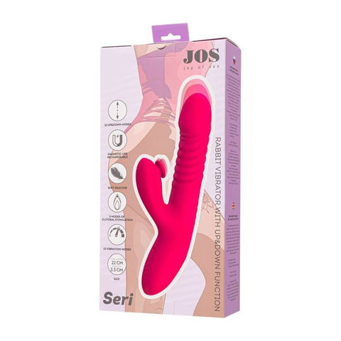JOS Seri Thrusting Vibrator with Clitoral Stimulator Pad 12.5cm VIBRATORS-RABBIT