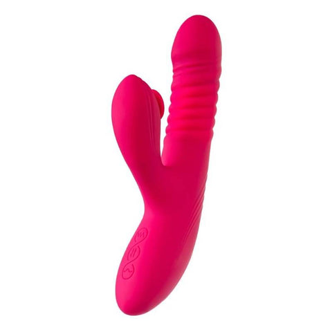JOS Seri Thrusting Vibrator with Clitoral Stimulator Pad 12.5cm VIBRATORS-RABBIT