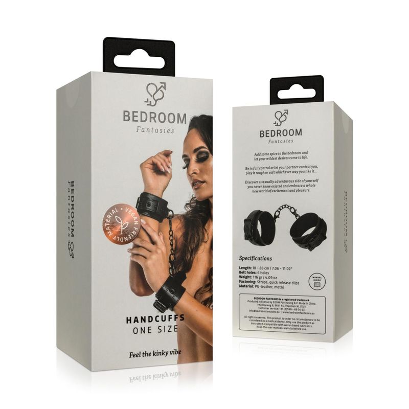 Faux Leather Handcuffs in Black > Bondage Gear > Restraints
