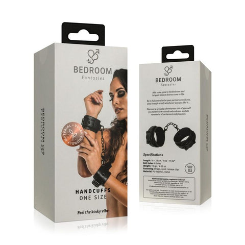 Faux Leather Handcuffs in Black for Intimate Bondage and Pleasure > Bondage Gear > Restraints