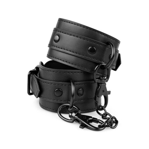Faux Leather Ankle Cuffs Black for Adult Play and Fashion > Bondage Gear > Restraints