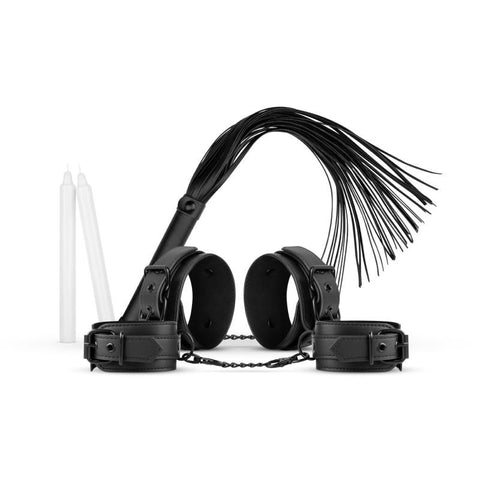 Kinky Bondage Set 5 Piece in Black Faux Leather > Bondage Gear > Bondage Kits