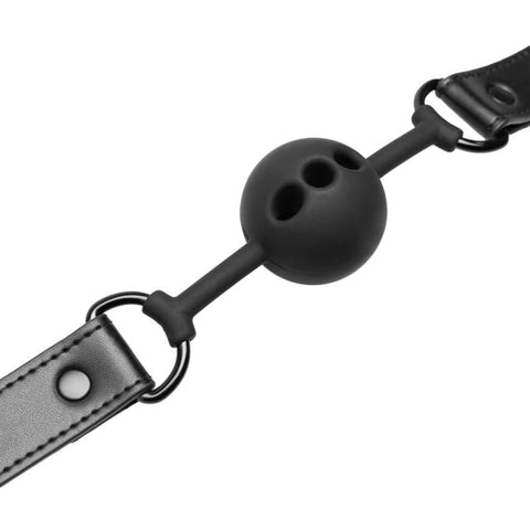 Breathable Silicone Ball Gag for Beginners in Black Gags