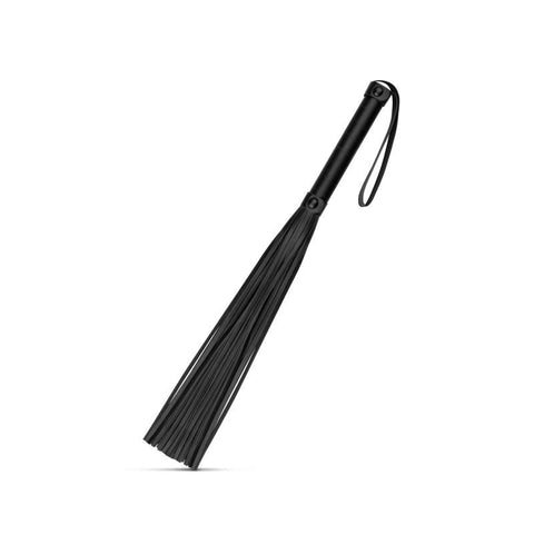 Faux Leather Flogger in Black for BDSM Play Whips & Paddles
