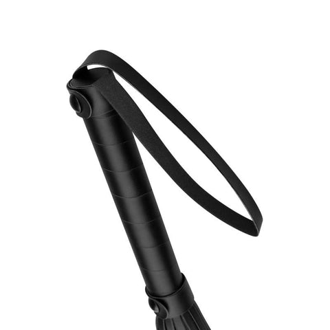Faux Leather Flogger in Black for BDSM Play Whips & Paddles