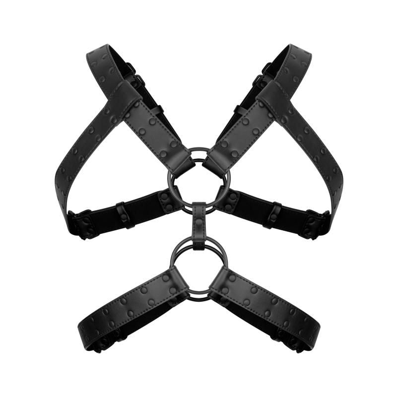 Rocco Bondage Harness Black Adjustable Faux Leather for Men > Clothes > Mens Harnesses