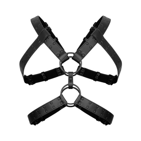Rocco Bondage Harness Black Adjustable Faux Leather for Men Mens Harnesses