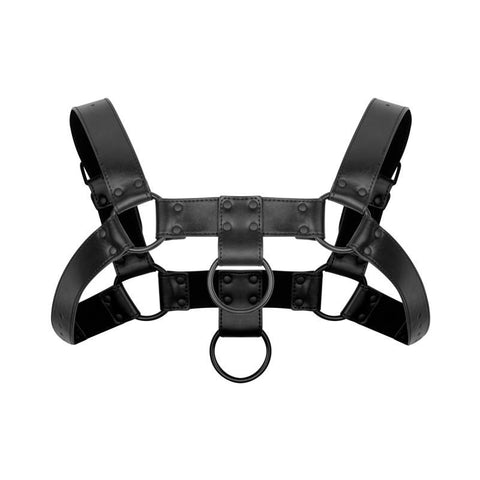 Bruno Adjustable Black Faux Leather Bondage Harness for BDSM Mens Harnesses