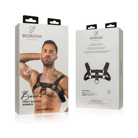 Bruno Adjustable Black Faux Leather Bondage Harness for BDSM > Clothes > Mens Harnesses