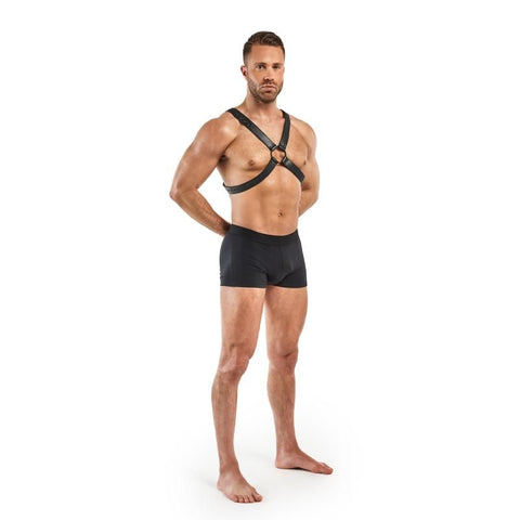 Lionel Bondage Harness in Black Faux Leather Mens Harnesses