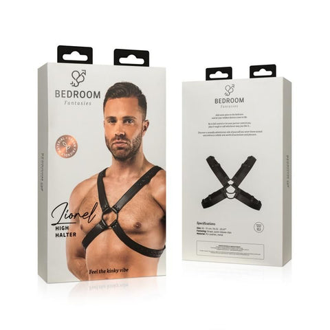 Lionel Bondage Harness in Black Faux Leather Mens Harnesses