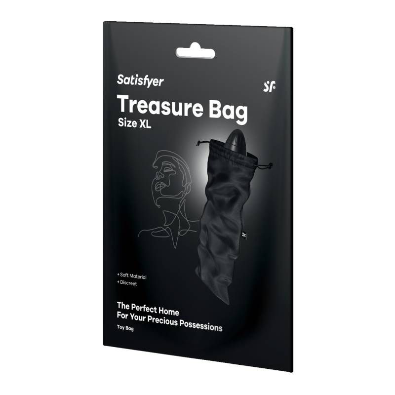 Treasure Bag Black Extra Large for Storing Pleasure Products Adult Toy Storage