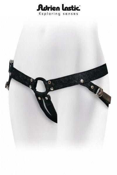 Adrien Lastic Black Denim Strap-on Harness with Silicone Ring Adjustable Waistband Secondary image
