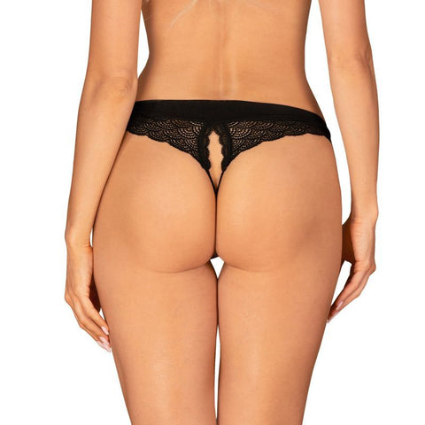 Chemeris Crotchless Panties Black Black Medium Large Lingerie & Sexy Apparel