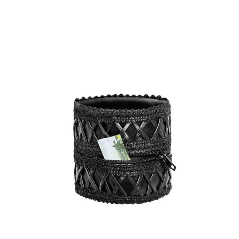 Wrist Wallet with Hidden Zipper in Premium Power Wetlook Material Lingerie