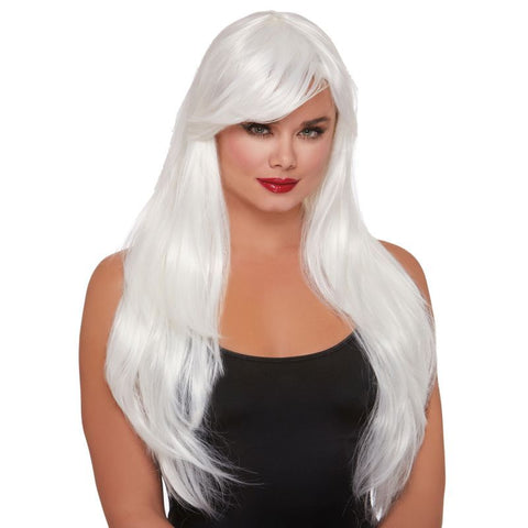 Dreamgirl Layered Long Wig White Adjustable Size One Size Wigs