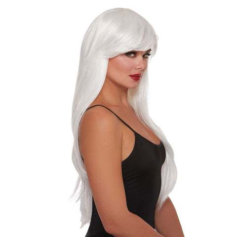 Dreamgirl Layered Long Wig White Adjustable Size Wigs