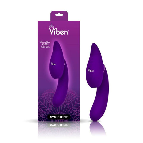 Symphony 21 Mode Swivel Suction Head Triple Motor Vibrator Purple VIBRATORS-RABBIT