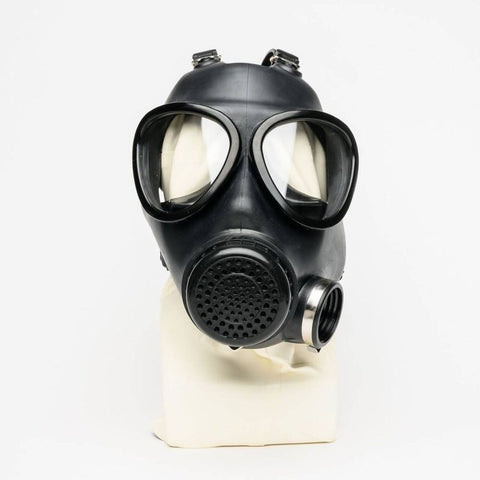 Military Adjustable Strap Rubber Gas Mask in Black Black Masks