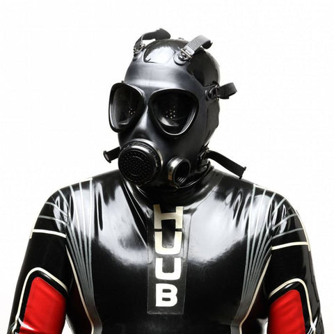 Military Adjustable Strap Rubber Gas Mask in Black Masks