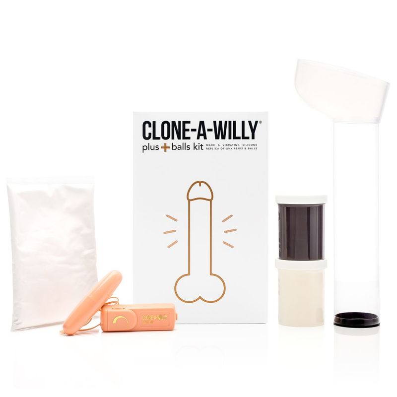 Clone a Willy Plus Balls Kit Deep Skin Tone Vibrating Silicone Replica Brown > Dildos > Mould Your Own Kits