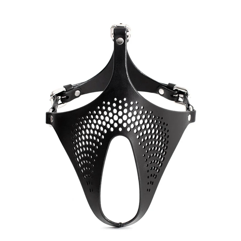 Ex Machina Genuine Leather Black BDSM Mask Default Title > Bondage Gear > Masks