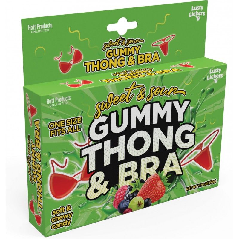 Sweet and Sour Gummy Thong and Bra – Edible Erotic Lingerie Red One Size > Novelties > Candy & Edible Items