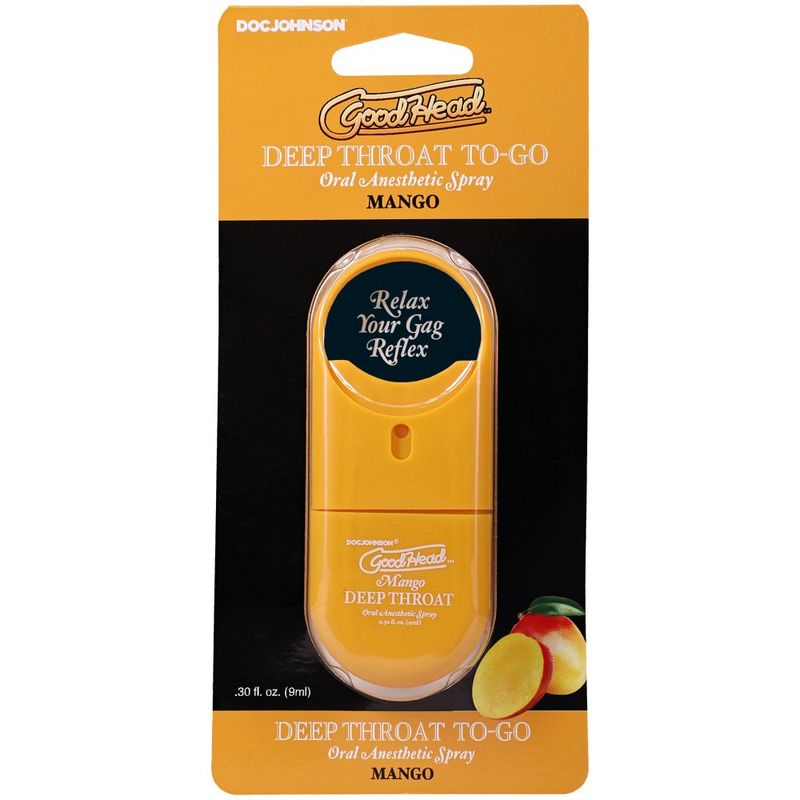 GoodHead To-Go Deep Throat Spray Mango 9ml – Travel Size Oral Spray > Lube > Oral Gels & Sprays