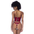 Wet Look Vinyl Two Piece Set in Glossy Wine > Clothes > Womens Latex