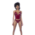 Wet Look Vinyl Two Piece Set in Glossy Wine > Clothes > Womens Latex