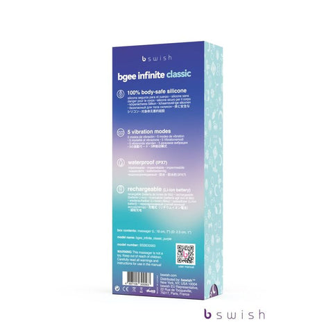 Bgee Infinite Classic Purple Waterproof Vibrator 7 Inch Vibrators
