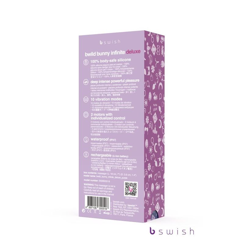 Bwild Bunny Infinite Deluxe 19.3 cm Rabbit Vibrator > Vibrators > Ladies > Rabbit