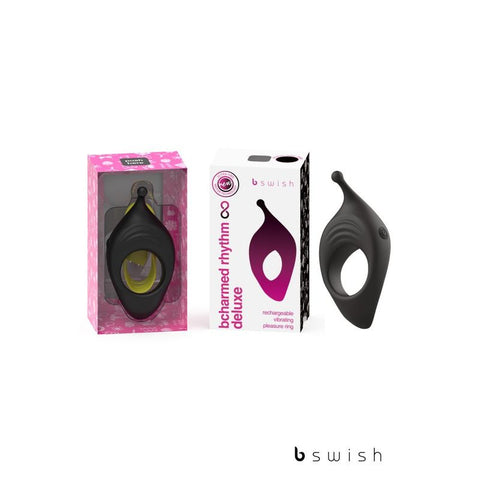 Bcharmed Rhythm Infinite Deluxe Black 15 Vibration Modes Cock Rings Vibrating