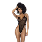 Black Polka Dot Halter Neck Bodysuit – Lingerie > Clothes > Bodies and Playsuits
