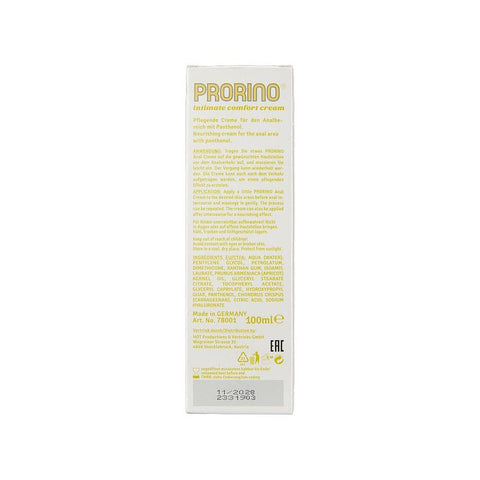 Prorino Unisex Sensitive Anal Comfort Cream 100ml Tube ENHANCERS