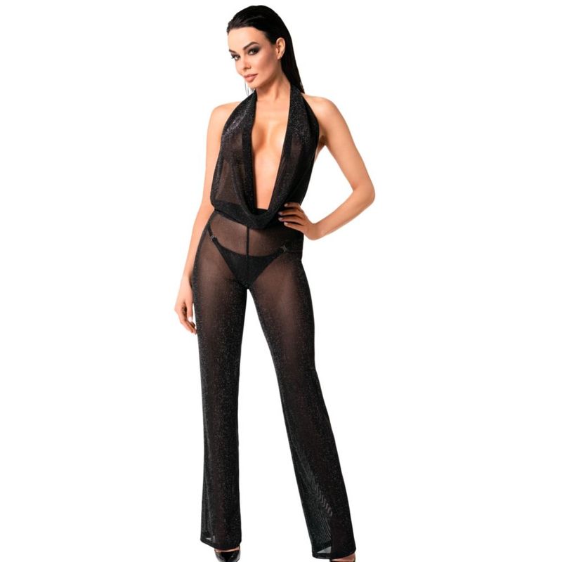Luminara Overall – Lightweight Sheer Sparkling Jumpsuit Black Medium > Clothes > Bodies and Playsuits