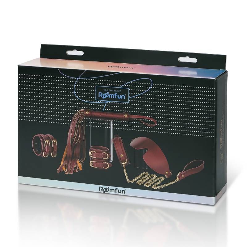 Deluxe 8-Piece Bondage Play Kit (Burgundy Gold) – BDSM Restraint Set > Bondage Gear > Bondage Kits