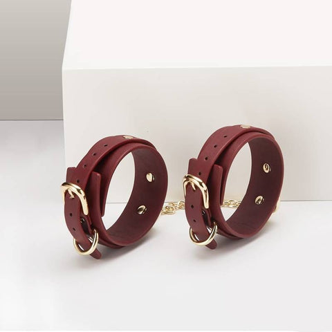 8 Pc Deluxe Bondage Play Kit Burgundy Gold Set for Couples BONDAGE-KITS