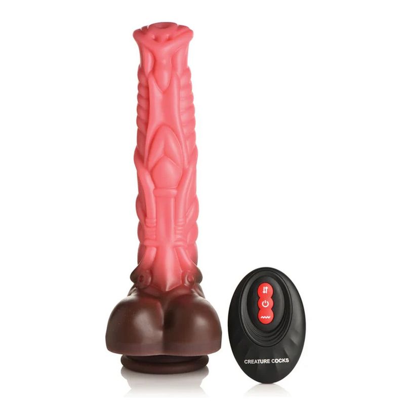 Deluxe Centaur Thrusting & Vibrating Silicone Dildo 9.5 Inch