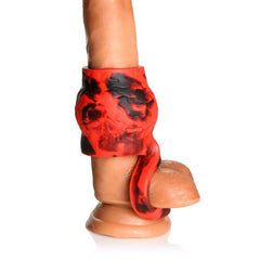 Hell Hound Silicone Penis Sleeve and Ball Stretcher 2.7in