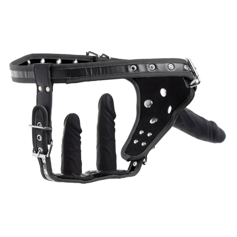 Double Penetration Strap-On Harness – Adjustable Triple Dildo Harness > Dildos > Strap On Harnesses
