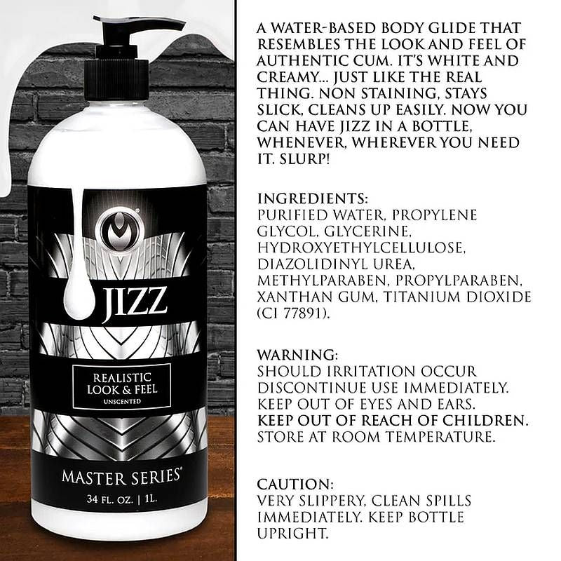Jizz Unscented Water Based Lubricant 34 Ounce (1 liter) > Lube > Speciality