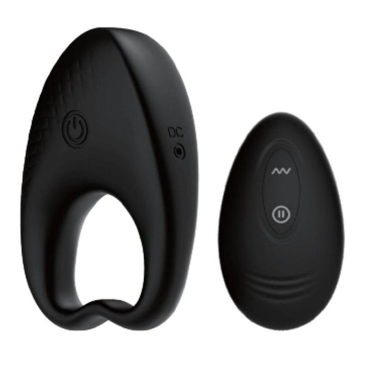 SXE Knight Vibrating Cock Ring with Remote Black Cock Rings Vibrating