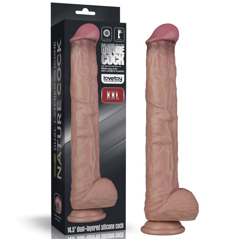 Love Toy Dual-Layered Bendable Silicone Cock 14.5 Inch – Lifelike Dildo Flesh > Dildos > Oversized Toys Main image