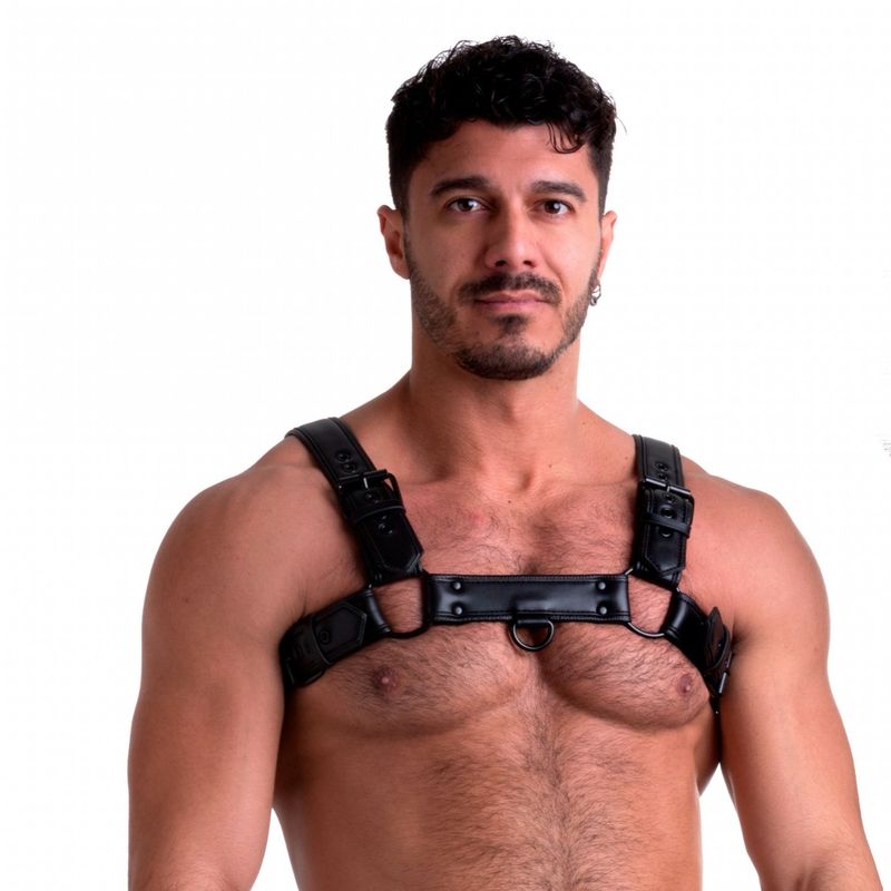 Vegan Bulldog Harness Black Faux Leather Luxury Men’s Harness Black Large Extra Large Mens Harnesses